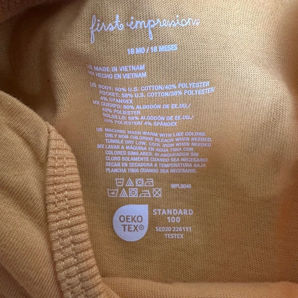 First Impressions 2PC Outfit Set Kids 18M Golden‎ Yellow Ruffle Leggings